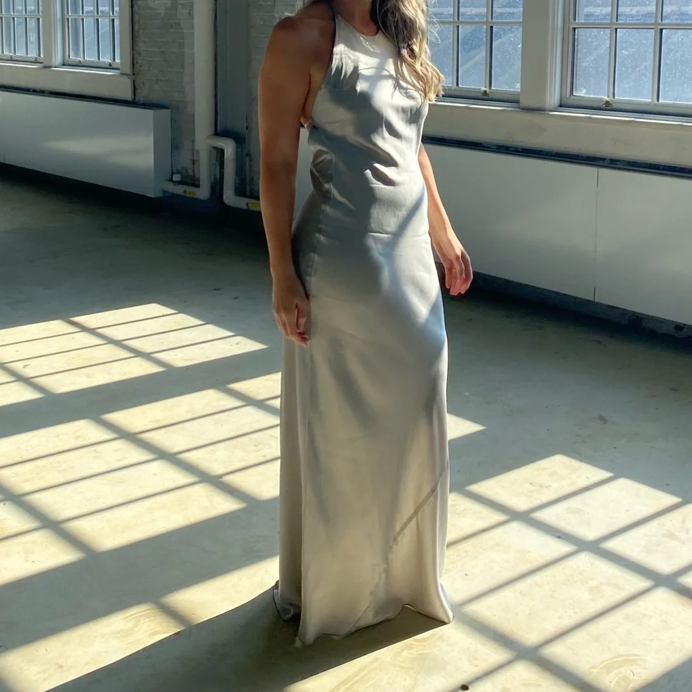 Reformation Silver Satin Dress - Picture 5 of 11